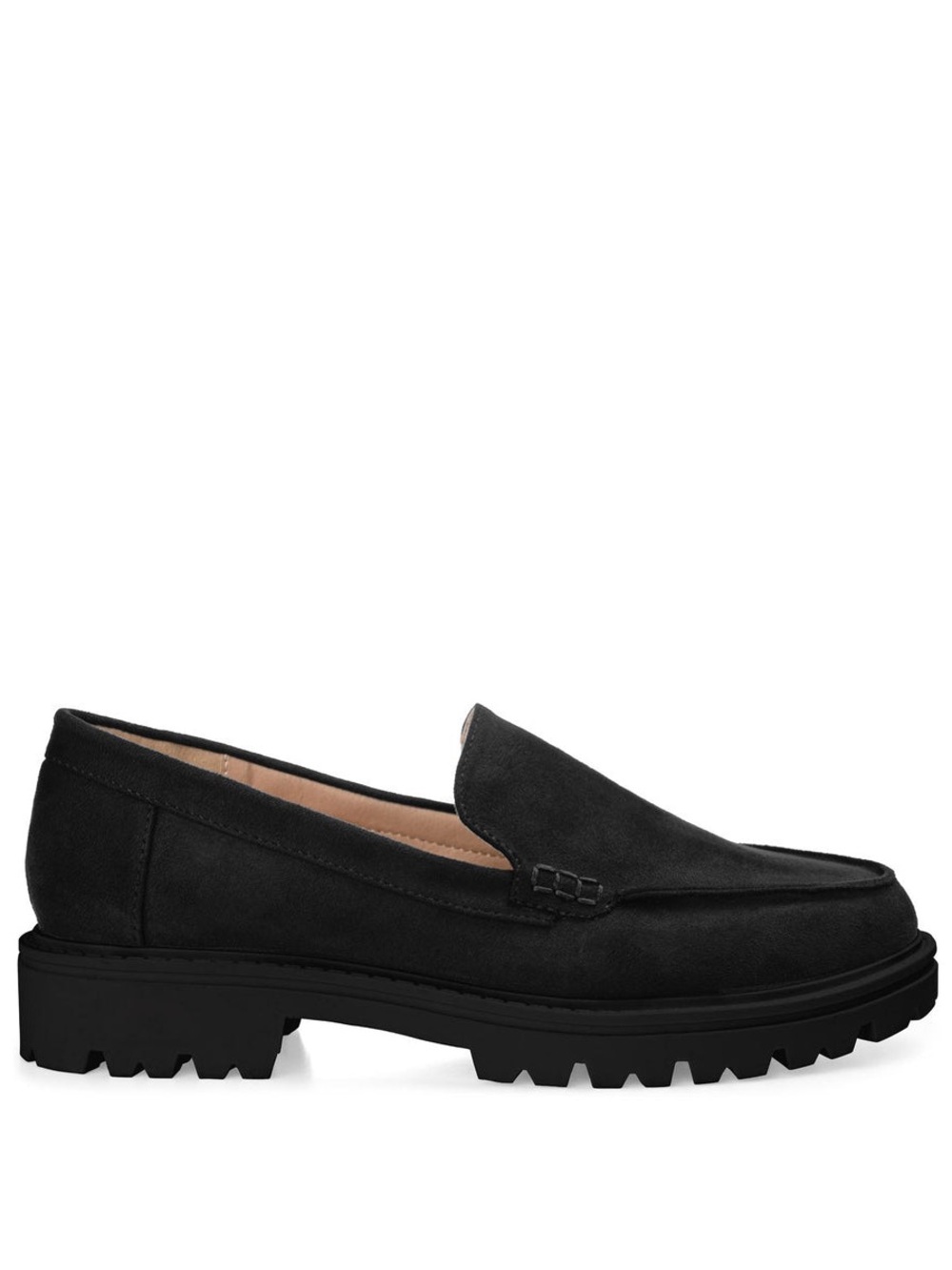 Journee Erika Black Faux Suede Loafers Sz 8 BNWB - Picture 2 of 8